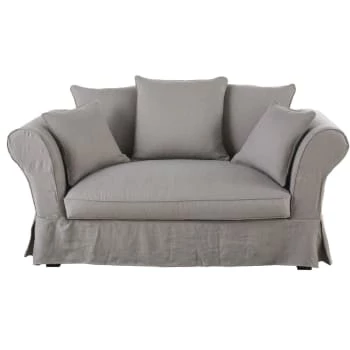 Maisons Du Monde Housses De Canapé Housse De Canapé 2 Places En Lin Froissé Blanc 8 Maisons Du Monde Housses De Canapé Housse De Canapé 2 Places En Lin Froissé Blanc – Image 6