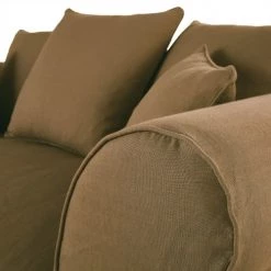 Maisons Du Monde Housses De Canapé Housse De Canapé 2 Places En Lin Froissé Marron Havane -Housses de canapé Soldes housse de canape 2 places en lin froisse marron havane 1000 4 35 221599 3
