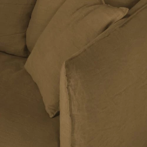 Maisons Du Monde Housses De Canapé Housse De Canapé 2 Places En Lin Froissé Marron Havane 5 Maisons Du Monde Housses De Canapé Housse De Canapé 2 Places En Lin Froissé Marron Havane – Image 3