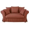 Maisons Du Monde Housses De Canapé Housse De Canapé 2 Places En Lin Froissé Terracotta
