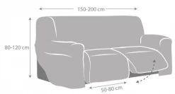 Eysa Housses De Canapé Housse De Canapé 2 Places Relax Extensible Taupe 150 - 200 -Housses de canapé Soldes housse de canape 2 places relax extensible taupe 150 200