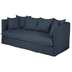 Maisons Du Monde Housses De Canapé Housse De Canapé 3/4 Places En Lin Froissé Bleu Nuit -Housses de canapé Soldes housse de canape 3 4 places en lin froisse bleu nuit 1000 3 40 204343 2