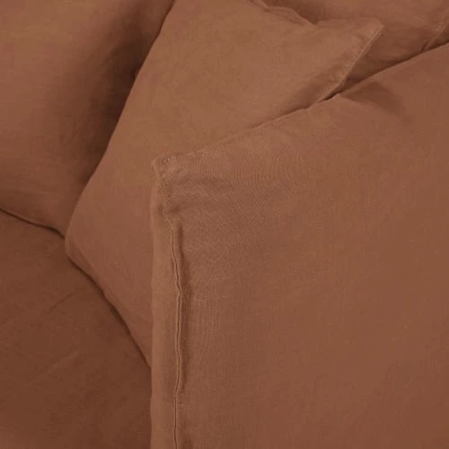 Maisons Du Monde Housses De Canapé Housse De Canapé 3/4 Places En Lin Froissé Orange De Sienne 5 Maisons Du Monde Housses De Canapé Housse De Canapé 3/4 Places En Lin Froissé Orange De Sienne – Image 3