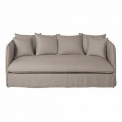 Maisons Du Monde Housses De Canapé Housse De Canapé 3/4 Places En Lin Supérieur Beige Ficelle