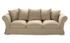 Maisons Du Monde Housses De Canapé Housse De Canapé 4/5 Places En Lin Froissé Beige Ficelle