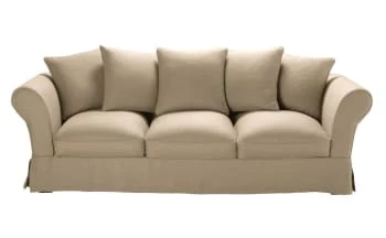 Maisons Du Monde Housses De Canapé Housse De Canapé 4/5 Places En Lin Froissé Ocre 5 Maisons Du Monde Housses De Canapé Housse De Canapé 4/5 Places En Lin Froissé Ocre – Image 3