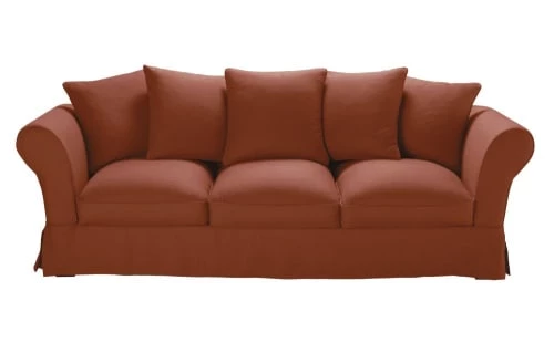 Maisons Du Monde Housses De Canapé Housse De Canapé 4/5 Places En Lin Froissé Terracotta 3 Maisons Du Monde Housses De Canapé Housse De Canapé 4/5 Places En Lin Froissé Terracotta
