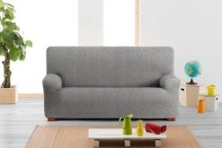 Eysa Housses De Canapé Housse De Canapé 4 Places Extensible Gris Clair 210 - 290 Cm -Housses de canapé Soldes housse de canape 4 places extensible gris clair 210 290 cm 4