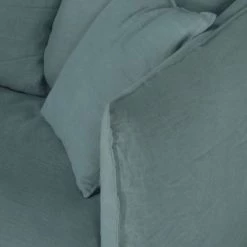 Maisons Du Monde Housses De Canapé Housse De Canapé Convertible 2 Places En Lin Froissé Bleu Céladon -Housses de canapé Soldes housse de canape convertible 2 places en lin froisse bleu celadon 1000 5 25 204328 4