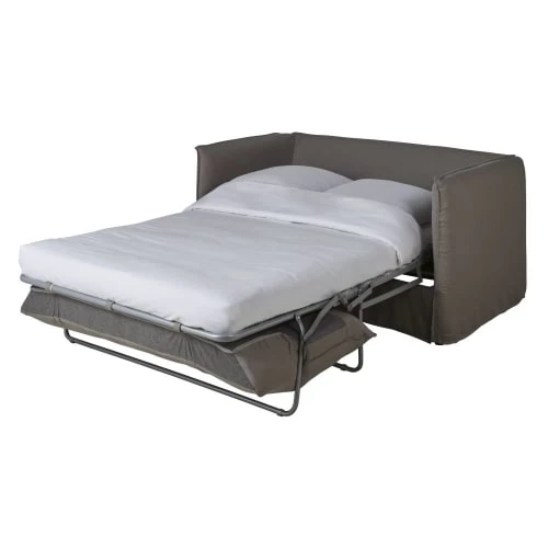 Maisons Du Monde Housses De Canapé Housse De Canapé Convertible 2 Places En Lin Supérieur Gris 4 Maisons Du Monde Housses De Canapé Housse De Canapé Convertible 2 Places En Lin Supérieur Gris – Image 2