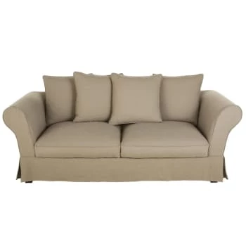 Maisons Du Monde Housses De Canapé Housse De Canapé Convertible 3/4 Places (12 Cm) En Lin Froissé Terracotta 8 Maisons Du Monde Housses De Canapé Housse De Canapé Convertible 3/4 Places (12 Cm) En Lin Froissé Terracotta – Image 6