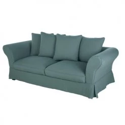 Maisons Du Monde Housses De Canapé Housse De Canapé Convertible 3/4 Places (12 Cm) En Lin Froissé Bleu Céladon -Housses de canapé Soldes housse de canape convertible 3 4 places 12 cm en lin froisse bleu celadon 1000 6 22 204448 3