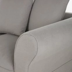 Maisons Du Monde Housses De Canapé Housse De Canapé Convertible 3/4 Places (12 Cm) En Lin Froissé Gris Clair -Housses de canapé Soldes housse de canape convertible 3 4 places 12 cm en lin froisse gris clair 1000 4 20 204446 4