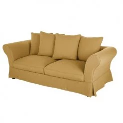 Maisons Du Monde Housses De Canapé Housse De Canapé Convertible 3/4 Places (12 Cm) En Lin Froissé Ocre -Housses de canapé Soldes housse de canape convertible 3 4 places 12 cm en lin froisse ocre 1000 9 25 204451 3
