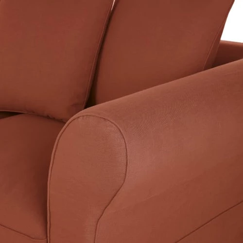 Maisons Du Monde Housses De Canapé Housse De Canapé Convertible 3/4 Places (12 Cm) En Lin Froissé Terracotta 6 Maisons Du Monde Housses De Canapé Housse De Canapé Convertible 3/4 Places (12 Cm) En Lin Froissé Terracotta – Image 4