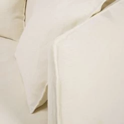 Maisons Du Monde Housses De Canapé Housse De Canapé Convertible 3/4 Places En Lin Froissé Blanc -Housses de canapé Soldes housse de canape convertible 3 4 places en lin froisse blanc 1000 15 35 204338 5