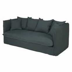 Maisons Du Monde Housses De Canapé Housse De Canapé Convertible 3/4 Places En Lin Froissé Gris Anthracite -Housses de canapé Soldes housse de canape convertible 3 4 places en lin froisse gris anthracite 1000 7 3 204347 4