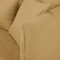 Maisons Du Monde Housses De Canapé Housse De Canapé Convertible 3/4 Places En Lin Froissé Ocre -Housses de canapé Soldes housse de canape convertible 3 4 places en lin froisse ocre 1000 11 7 204351 4