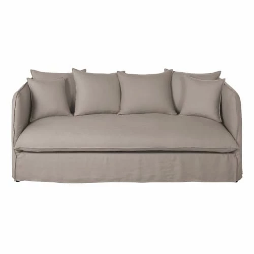 Maisons Du Monde Housses De Canapé Housse De Canapé Convertible 3/4 Places En Lin Supérieur Beige Ficelle 3 Maisons Du Monde Housses De Canapé Housse De Canapé Convertible 3/4 Places En Lin Supérieur Beige Ficelle