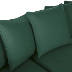 Maisons Du Monde Housses De Canapé Housse De Canapé D'angle Convertible 5 Places (matelas 12 Cm) En Lin Froissé Vert -Housses de canapé Soldes housse de canape d angle convertible 5 places matelas 12 cm en lin froisse vert 1000 3 34 221598 4