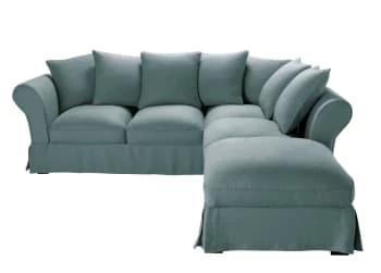 Maisons Du Monde Housses De Canapé Housse De Canapé D'angle Convertible (6 Cm) En Lin Froissé Bleu Céladon 8 Maisons Du Monde Housses De Canapé Housse De Canapé D'angle Convertible (6 Cm) En Lin Froissé Bleu Céladon – Image 6