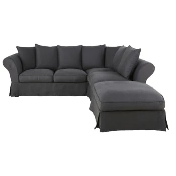 Maisons Du Monde Housses De Canapé Housse De Canapé D'angle Convertible (6 Cm) En Lin Froissé Bleu Céladon 7 Maisons Du Monde Housses De Canapé Housse De Canapé D'angle Convertible (6 Cm) En Lin Froissé Bleu Céladon – Image 5