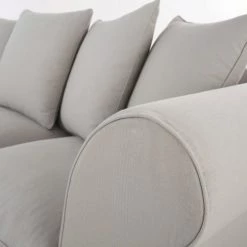 Maisons Du Monde Housses De Canapé Housse De Canapé D'angle Convertible 6 Places (matelas 12 Cm) Gris Clair -Housses de canapé Soldes housse de canape d angle convertible 6 places matelas 12 cm gris clair 1000 14 9 212225 5