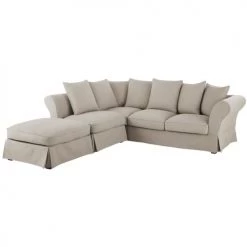 Maisons Du Monde Housses De Canapé Housse De Canapé D'angle Convertible 6 Places (matelas 12 Cm) Mastic -Housses de canapé Soldes housse de canape d angle convertible 6 places matelas 12 cm mastic 1000 11 6 212222 3