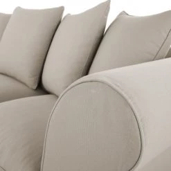 Maisons Du Monde Housses De Canapé Housse De Canapé D'angle Convertible 6 Places (matelas 12 Cm) Mastic -Housses de canapé Soldes housse de canape d angle convertible 6 places matelas 12 cm mastic 1000 11 6 212222 4