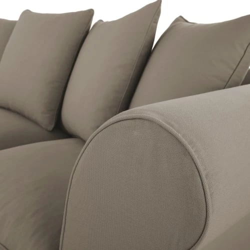 Maisons Du Monde Housses De Canapé Housse De Canapé D'angle Convertible 6 Places (matelas 12 Cm) Taupe 6 Maisons Du Monde Housses De Canapé Housse De Canapé D'angle Convertible 6 Places (matelas 12 Cm) Taupe – Image 4