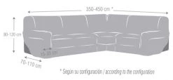 Eysa Housses De Canapé Housse De Canapé En Coin 3+1 Places Beige 450 Cm -Housses de canapé Soldes housse de canape en coin 3 1 places beige 450 cm 3