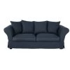 Maisons Du Monde Housses De Canapé Housse De Canapé Fixe Et Convertible 3/4 Places (6 Cm) En Lin Froissé Bleu Nuit -Housses de canapé Soldes housse de canape fixe et convertible 3 4 places 6 cm en lin froisse bleu nuit 1000 15 14 204440 1