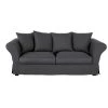 Maisons Du Monde Housses De Canapé Housse De Canapé Fixe Et Convertible 3/4 Places (6 Cm) En Lin Froissé Gris Anthracite -Housses de canapé Soldes housse de canape fixe et convertible 3 4 places 6 cm en lin froisse gris anthracite 1000 13 12 204438 1
