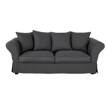 Maisons Du Monde Housses De Canapé Housse De Canapé Fixe Et Convertible 3/4 Places (6 Cm) En Lin Froissé Vert Kaki 7 Maisons Du Monde Housses De Canapé Housse De Canapé Fixe Et Convertible 3/4 Places (6 Cm) En Lin Froissé Vert Kaki – Image 5