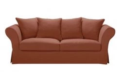Maisons Du Monde Housses De Canapé Housse De Canapé Fixe Et Convertible 3/4 Places (6 Cm) En Lin Froissé Terracotta