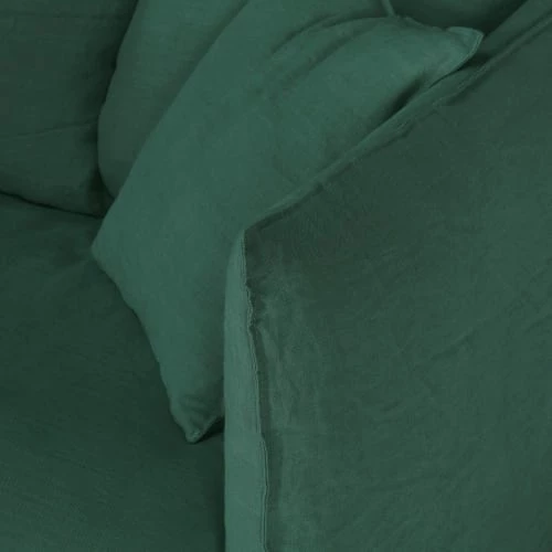 Maisons Du Monde Housses De Canapé Housse De Canapé-lit 2 Places En Lin Froissé Vert 5 Maisons Du Monde Housses De Canapé Housse De Canapé-lit 2 Places En Lin Froissé Vert – Image 3