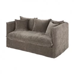 Maisons Du Monde Housses De Canapé Housse De Canapé-lit 2 Places En Velours Côtelé Marron écorce -Housses de canapé Soldes housse de canape lit 2 places en velours cotele marron ecorce 1000 14 3 221813 3