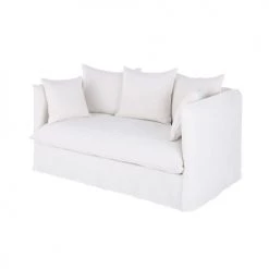 Maisons Du Monde Housses De Canapé Housse De Canapé-lit 3/4 Places En Lin Supérieur Blanc -Housses de canapé Soldes housse de canape lit 3 4 places en lin superieur blanc 1000 16 9 221696 3