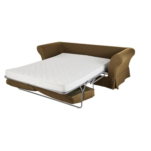 Maisons Du Monde Housses De Canapé Housse De Canapé-lit 3/4 Places (matelas 12 Cm) En Lin Froissé Marron Havane 4 Maisons Du Monde Housses De Canapé Housse De Canapé-lit 3/4 Places (matelas 12 Cm) En Lin Froissé Marron Havane – Image 2