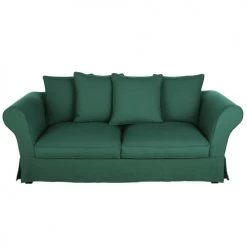 Maisons Du Monde Housses De Canapé Housse De Canapé-lit 3/4 Places (matelas 12 Cm) En Lin Froissé Vert
