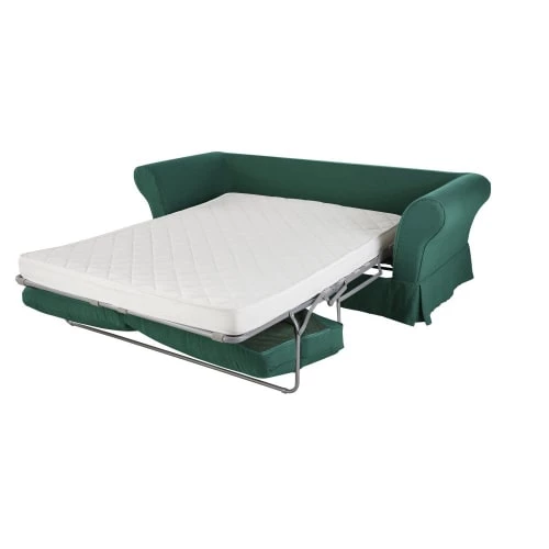 Maisons Du Monde Housses De Canapé Housse De Canapé-lit 3/4 Places (matelas 12 Cm) En Lin Froissé Vert 4 Maisons Du Monde Housses De Canapé Housse De Canapé-lit 3/4 Places (matelas 12 Cm) En Lin Froissé Vert – Image 2