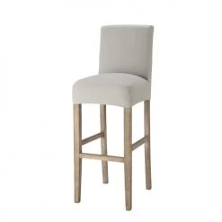 Maisons Du Monde Housses De Chaises Et Galettes De Chaises Housse De Chaise De Bar En Coton Gris Clair