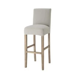 Maisons Du Monde Housses De Chaises Et Galettes De Chaises Housse De Chaise De Bar En Coton Gris Clair -Housses de canapé Soldes housse de chaise de bar en coton gris clair boston 1000 8 20 147415 0 1