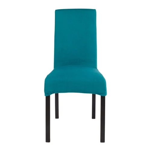 Maisons Du Monde Housses De Chaises Et Galettes De Chaises Housse De Chaise En Coton Bleu Canard 41x70 4 Maisons Du Monde Housses De Chaises Et Galettes De Chaises Housse De Chaise En Coton Bleu Canard 41x70 – Image 2