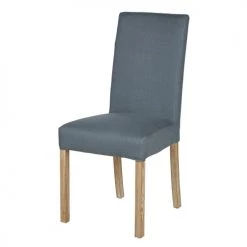Maisons Du Monde Housses De Chaises Et Galettes De Chaises Housse De Chaise En Lin Bleu Gris, OEKO-TEX®