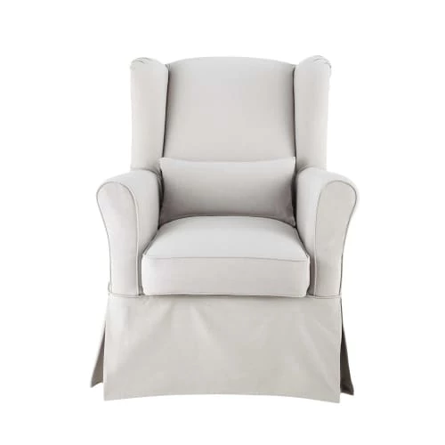 Maisons Du Monde Housses De Fauteuil Housse De Fauteuil En Coton Gris Clair 4 Maisons Du Monde Housses De Fauteuil Housse De Fauteuil En Coton Gris Clair – Image 2