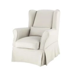 Maisons Du Monde Housses De Fauteuil Housse De Fauteuil à Rayures En Coton Beige -Housses de canapé Soldes housse de fauteuil en coton mastic cottage 1000 7 2 147397 0