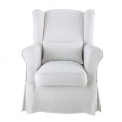 Maisons Du Monde Housses De Fauteuil Housse De Fauteuil En Lin Blanche -Housses de canapé Soldes housse de fauteuil en lin blanche 1000 10 32 147468 1