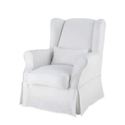 Maisons Du Monde Housses De Fauteuil Housse De Fauteuil En Lin Grise -Housses de canapé Soldes housse de fauteuil en lin blanche cottage 1000 10 32 147468 0 1