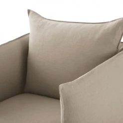 Maisons Du Monde Housses De Fauteuil Housse De Fauteuil En Lin Froissé Beige Ficelle -Housses de canapé Soldes housse de fauteuil en lin froisse beige ficelle 1000 4 34 204378 3